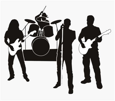 rock band silhouette|rock band clip art.